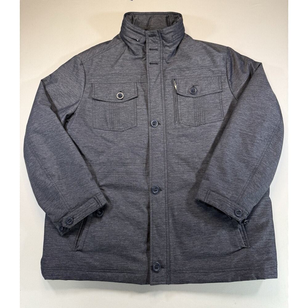 Roundtree & Yorke 2XB Water Resistant Quilted Jacket Coat Gray Big Tall Mens